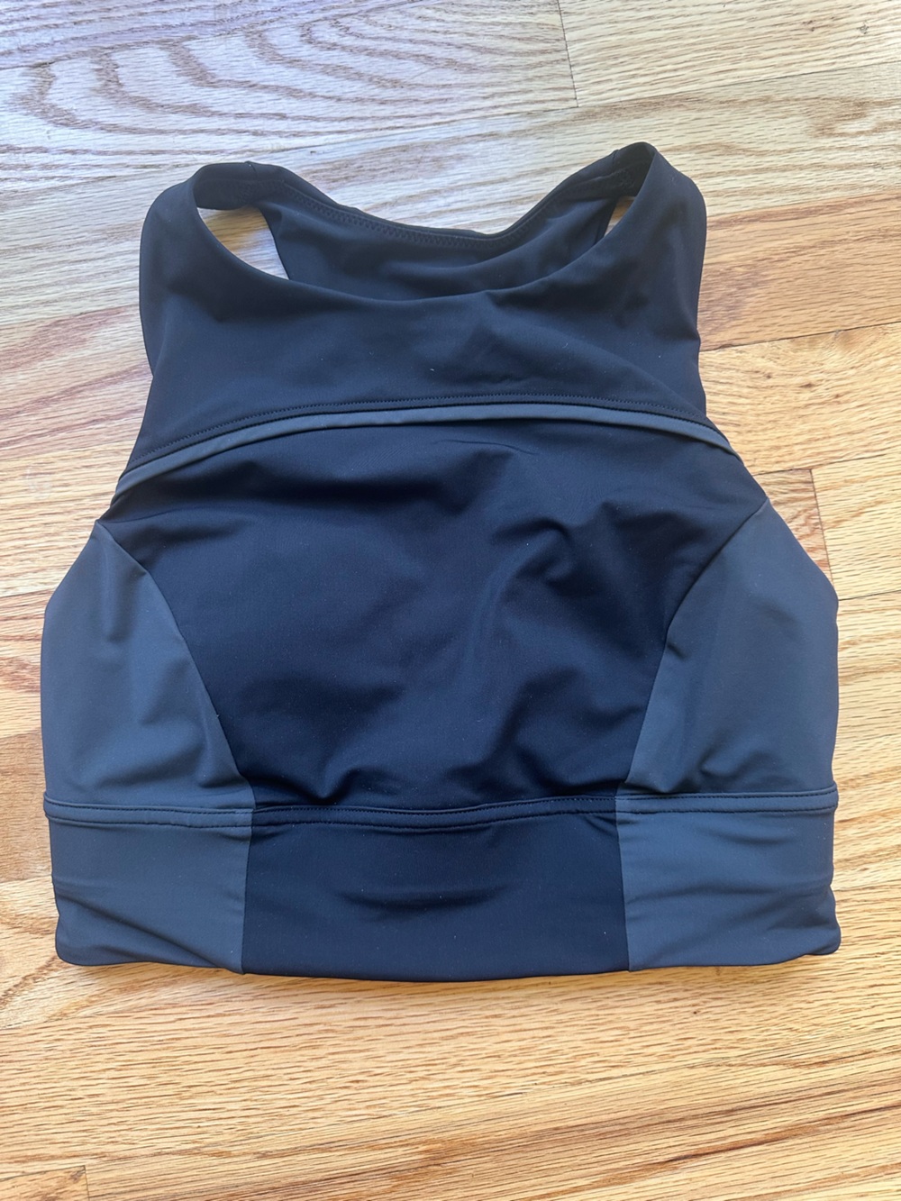 lululemon athletica Black and Gray High-Neck Sports Bra swim to gym